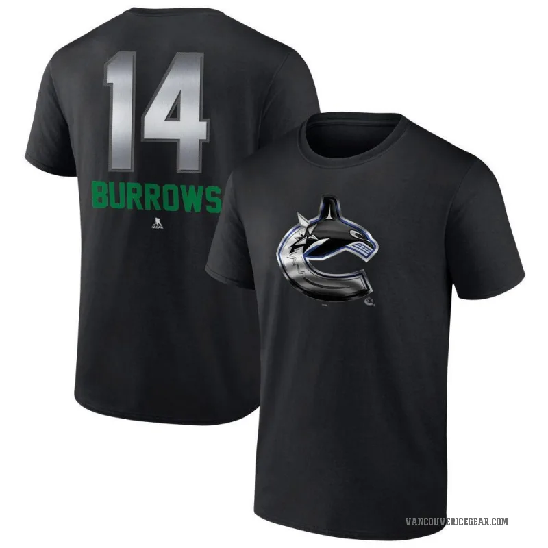 Alex Burrows Men's Black Vancouver Canucks Midnight Mascot Logo T-Shirt
