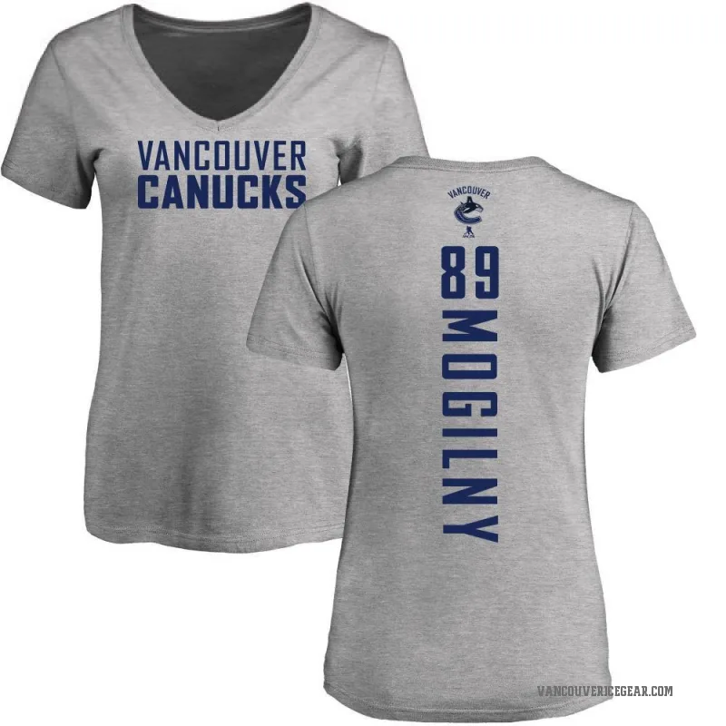 Alexander Mogilny Women's Ash Vancouver Canucks Backer T-Shirt -