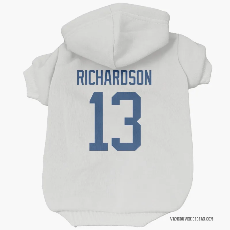 Brad Richardson  White Vancouver Canucks  Cat & Dog Pet Hoodie