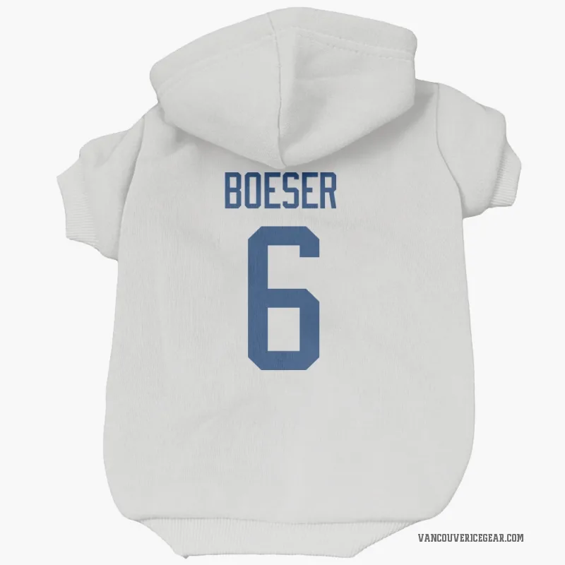 Brock Boeser White Vancouver Canucks Cat & Dog Pet Hoodie