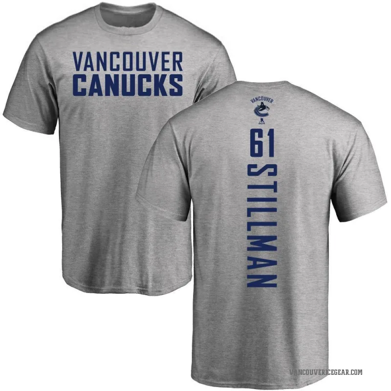 Chase Stillman Youth Ash Vancouver Canucks Backer T-Shirt -