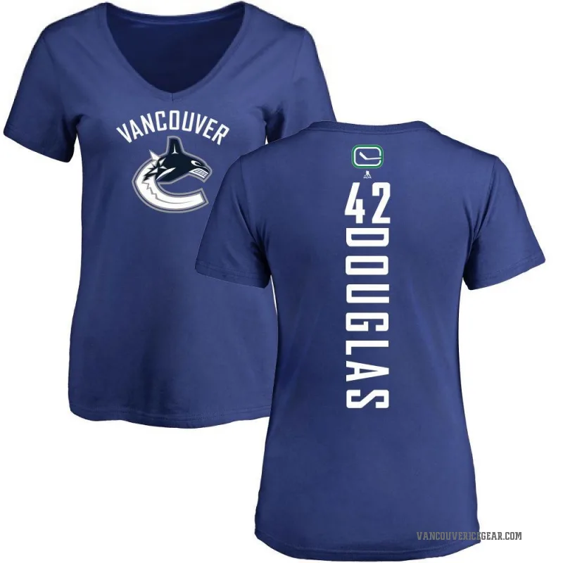 Curtis Douglas Women's Blue Vancouver Canucks Backer T-Shirt -