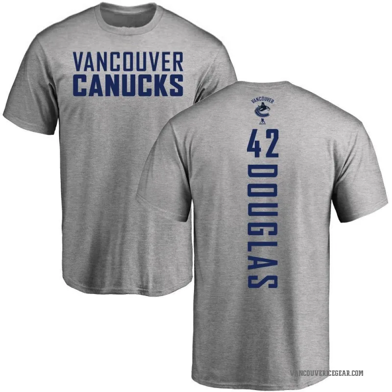 Curtis Douglas Youth Ash Vancouver Canucks Backer T-Shirt -