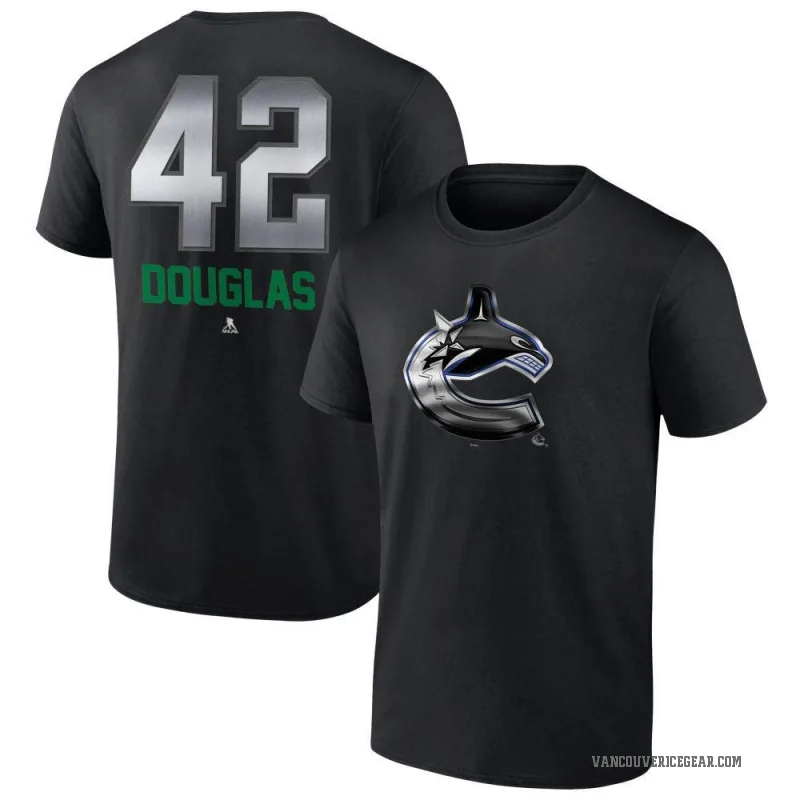 Curtis Douglas Youth Black Vancouver Canucks Midnight Mascot Logo T-Shirt