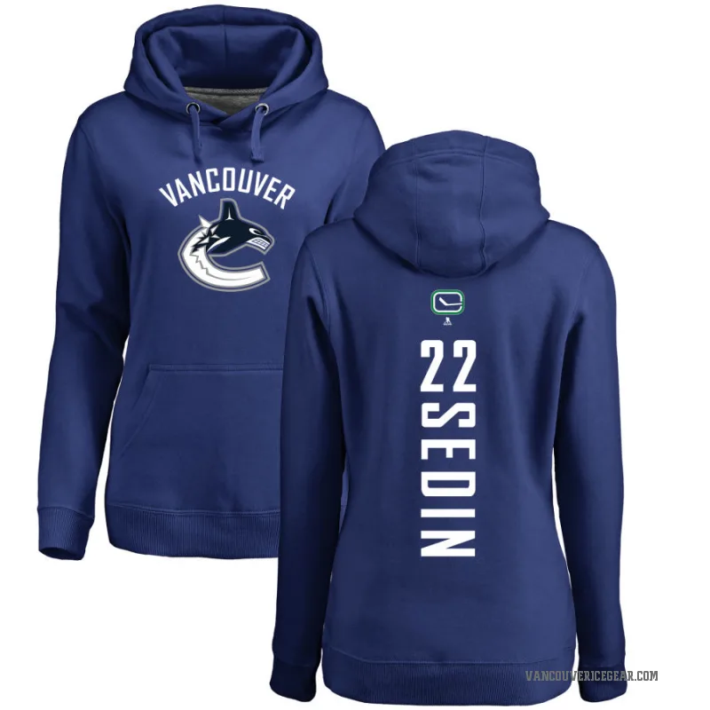 Daniel Sedin Women's Blue Vancouver Canucks Branded Backer Pullover Hoodie
