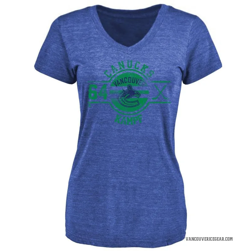 David Kampf Women's Royal Vancouver Canucks Insignia T-Shirt -