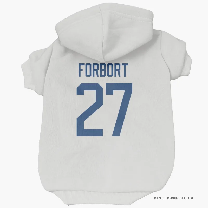 Derek Forbort  White Vancouver Canucks  Cat & Dog Pet Hoodie