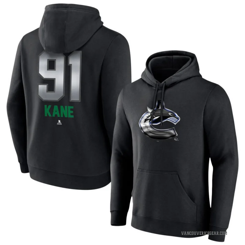 Evander Kane Men's Black Vancouver Canucks Branded Midnight Mascot Logo Pullover Hoodie