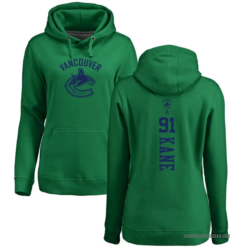 Evander Kane Women's Green Vancouver Canucks Branded Kelly One Color Backer Pullover Hoodie