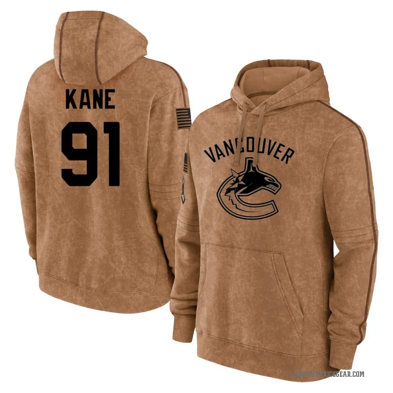 Evander Kane Youth Brown Vancouver Canucks 2023 Salute to Service Club Pullover Hoodie