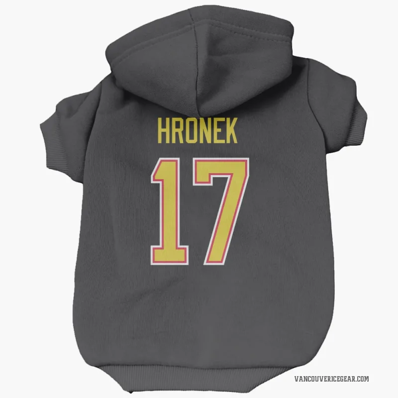 Filip Hronek  Black Vancouver Canucks  Cat & Dog Pet Hoodie