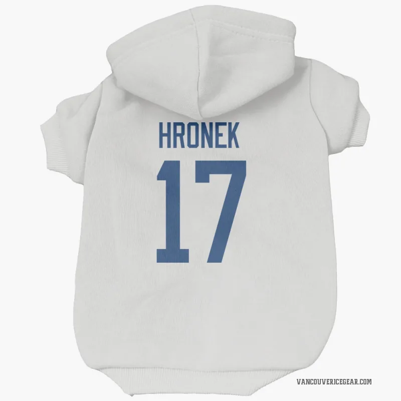 Filip Hronek  White Vancouver Canucks  Cat & Dog Pet Hoodie