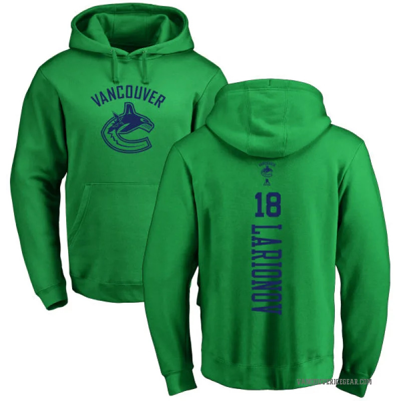 Igor Larionov Men's Green Vancouver Canucks Branded Kelly One Color Backer Pullover Hoodie