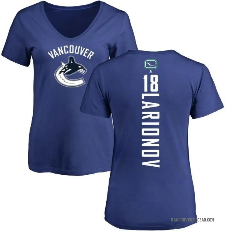 Igor Larionov Women's Blue Vancouver Canucks Backer T-Shirt -