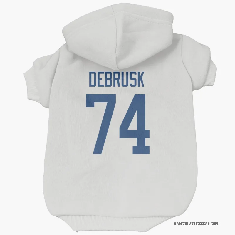 Jake DeBrusk  White Vancouver Canucks  Cat & Dog Pet Hoodie