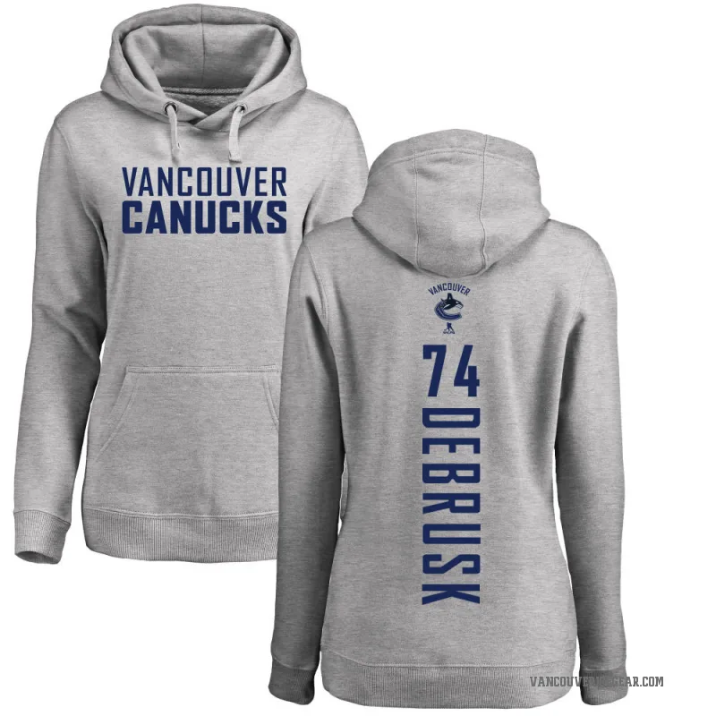Jake DeBrusk Women's Vancouver Canucks Branded Ash Backer Pullover Hoodie