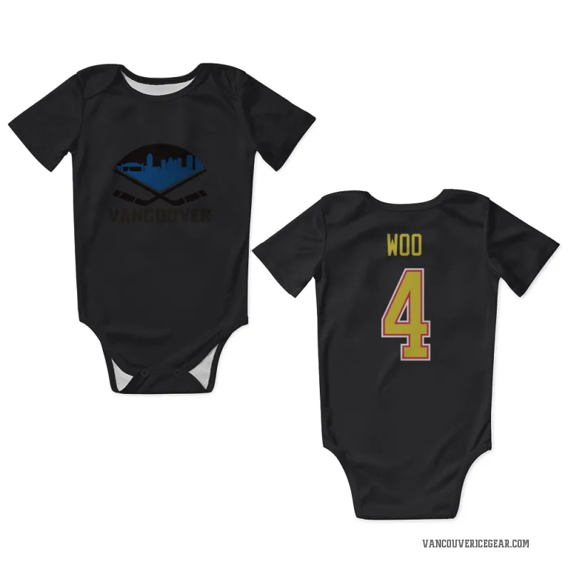 Jett Woo  Black Vancouver Canucks  Newborn & Infant Bodysuit