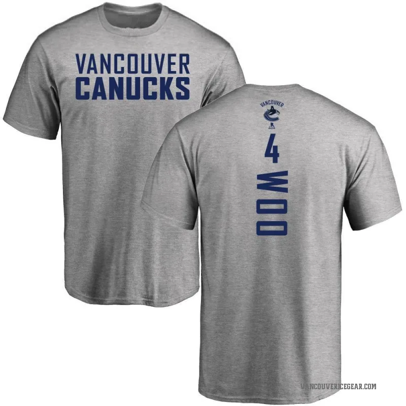 Jett Woo Men's Ash Vancouver Canucks Backer T-Shirt -