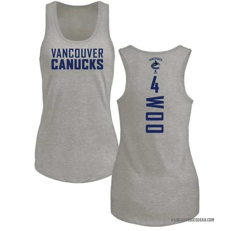 Jett Woo Women's Ash Vancouver Canucks Backer Tank Top -