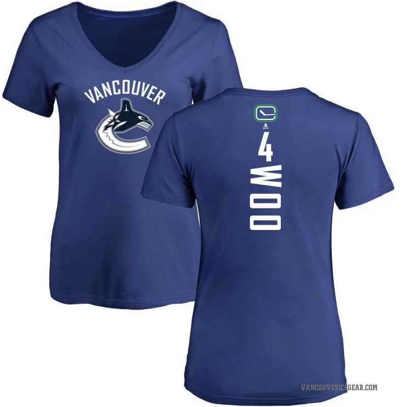 Jett Woo Women's Blue Vancouver Canucks Backer T-Shirt -