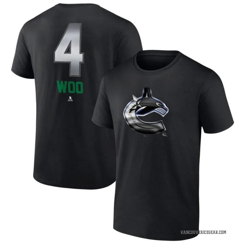 Jett Woo Youth Black Vancouver Canucks Midnight Mascot Logo T-Shirt
