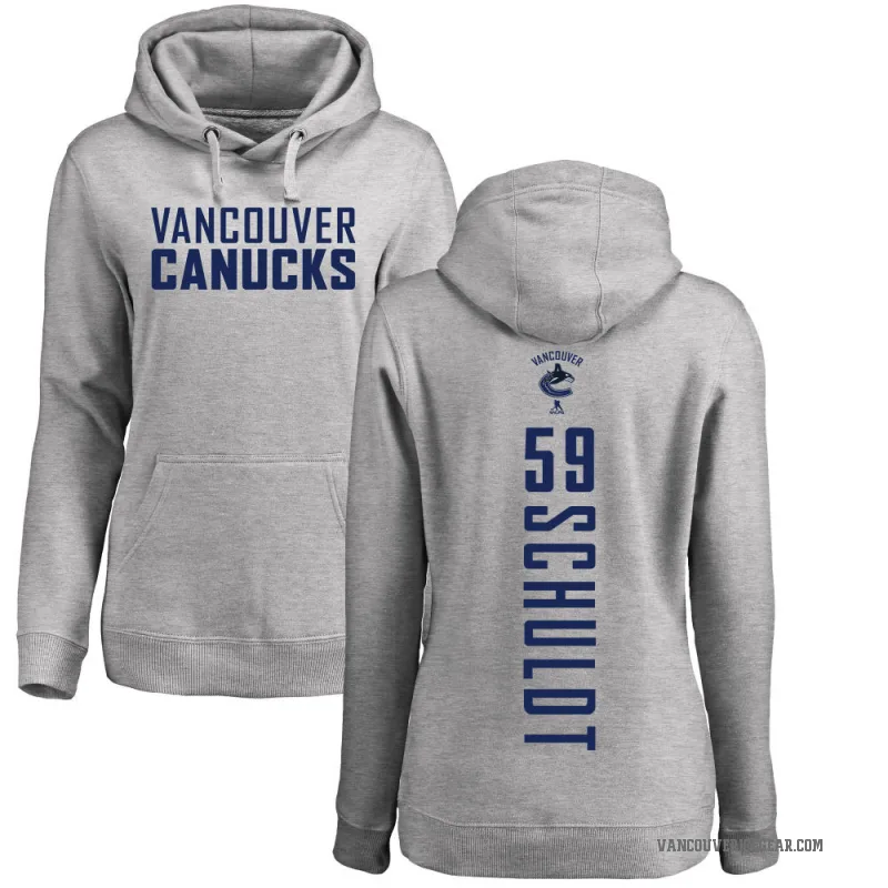Jimmy Schuldt Women's Vancouver Canucks Branded Ash Backer Pullover Hoodie
