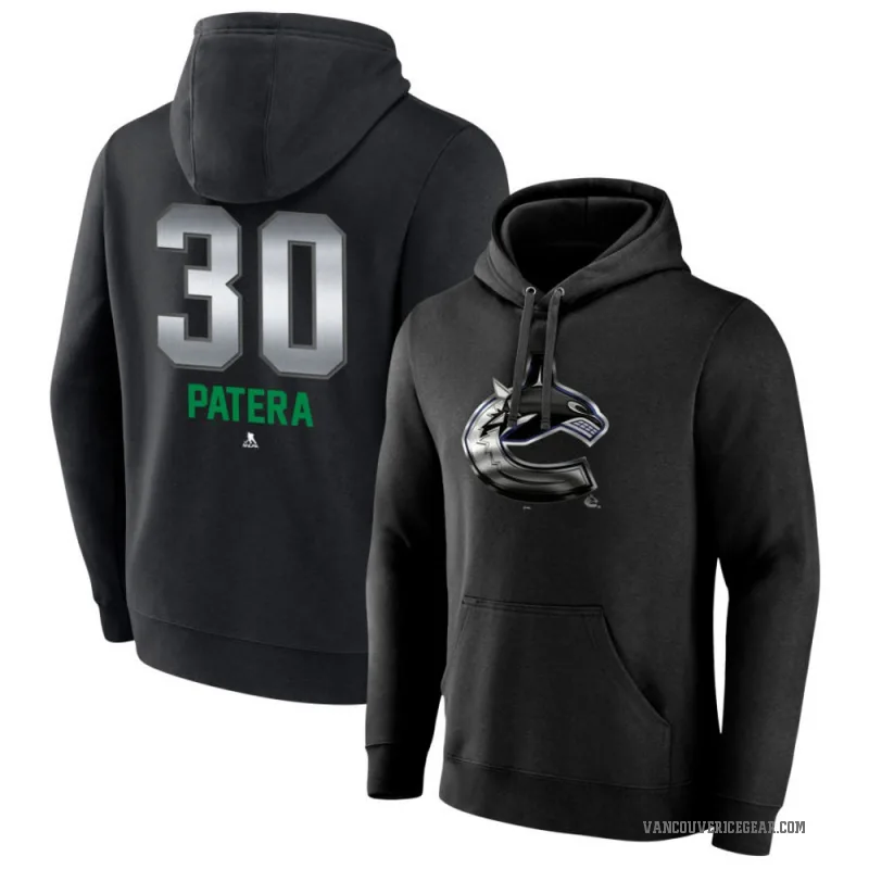 Jiri Patera Youth Black Vancouver Canucks Branded Midnight Mascot Logo Pullover Hoodie