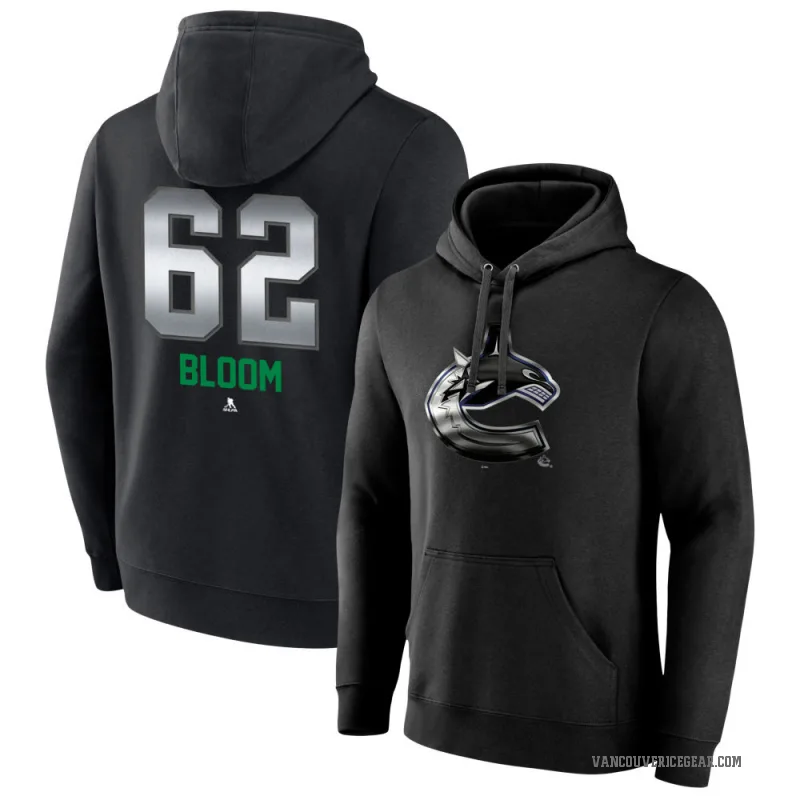 Josh Bloom Men's Black Vancouver Canucks Branded Midnight Mascot Logo Pullover Hoodie