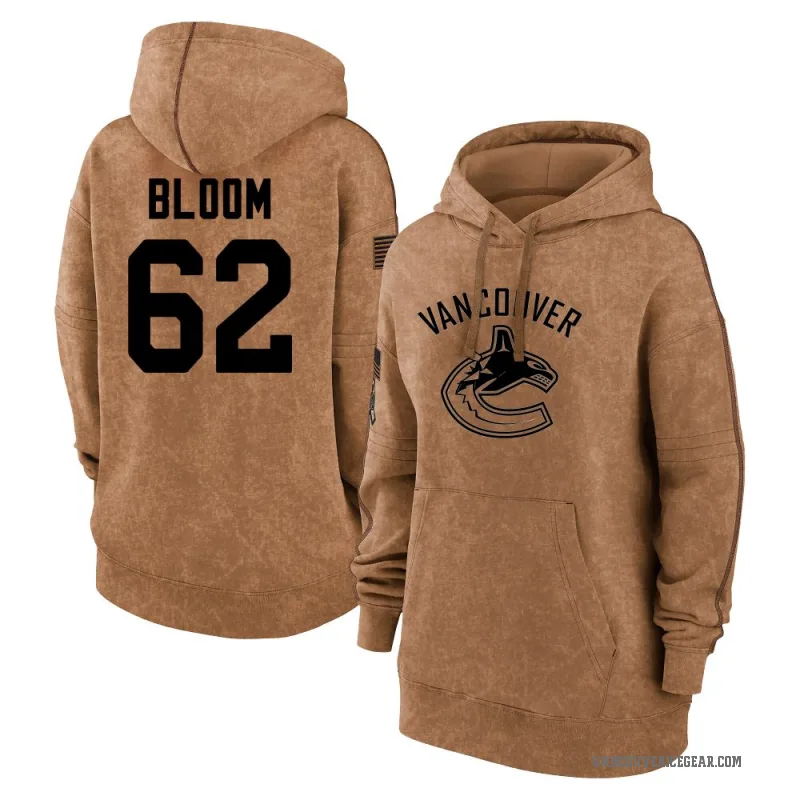Josh Bloom Women's Brown Vancouver Canucks 2023 Salute to Service Pullover Hoodie