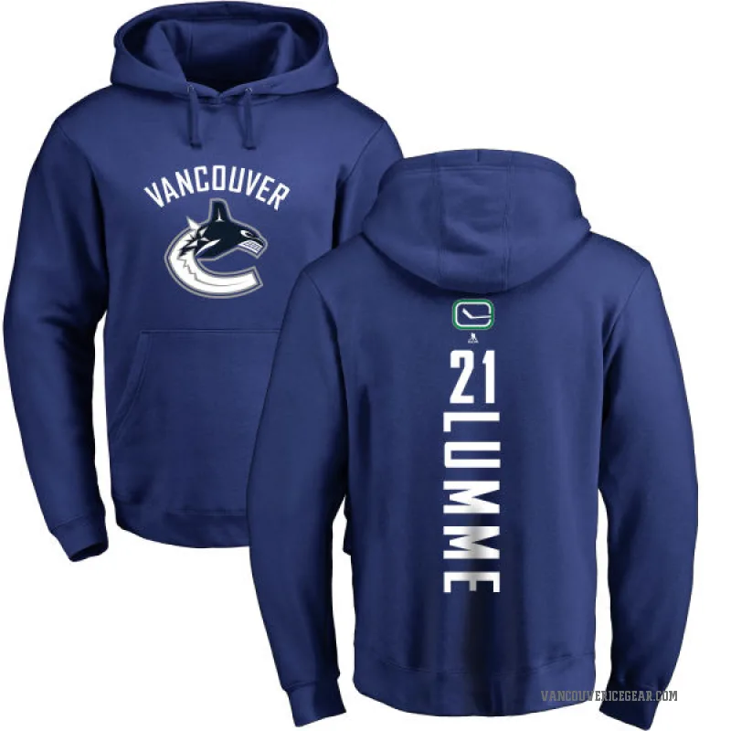 Jyrki Lumme Youth Royal Vancouver Canucks Branded Backer Pullover Hoodie
