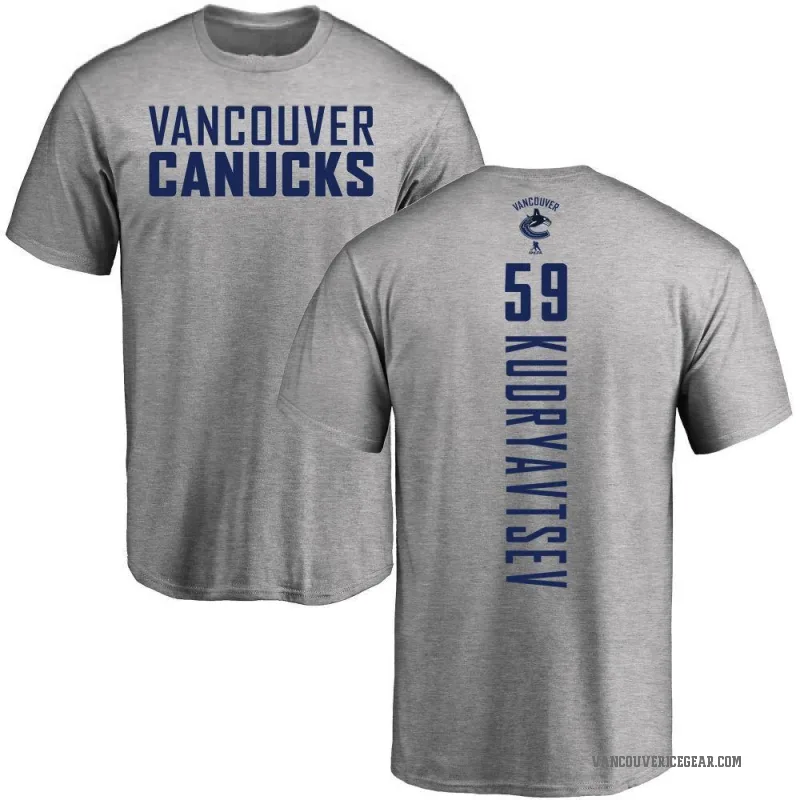 Kirill Kudryavtsev Men's Ash Vancouver Canucks Backer T-Shirt -