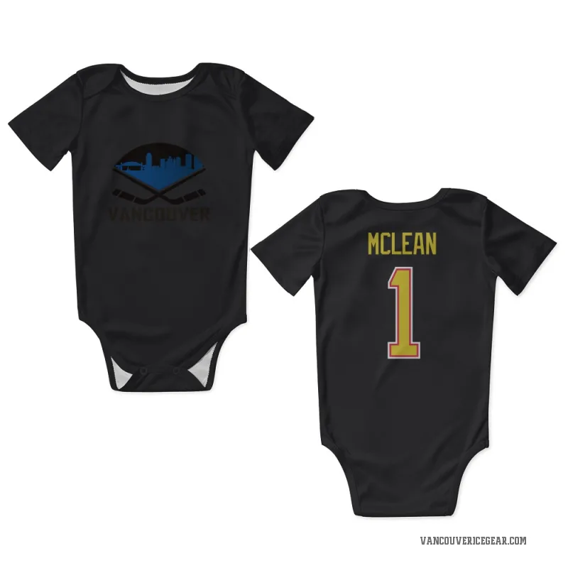 Kirk Mclean  Black Vancouver Canucks  Newborn & Infant Bodysuit