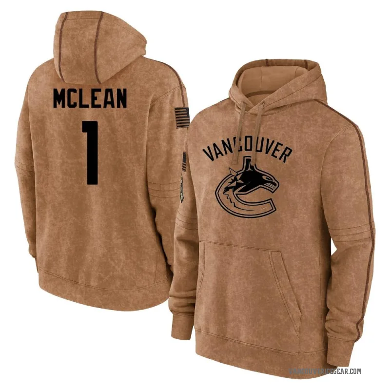 Kirk Mclean Men's Brown Vancouver Canucks 2023 Salute to Service Club Pullover Hoodie