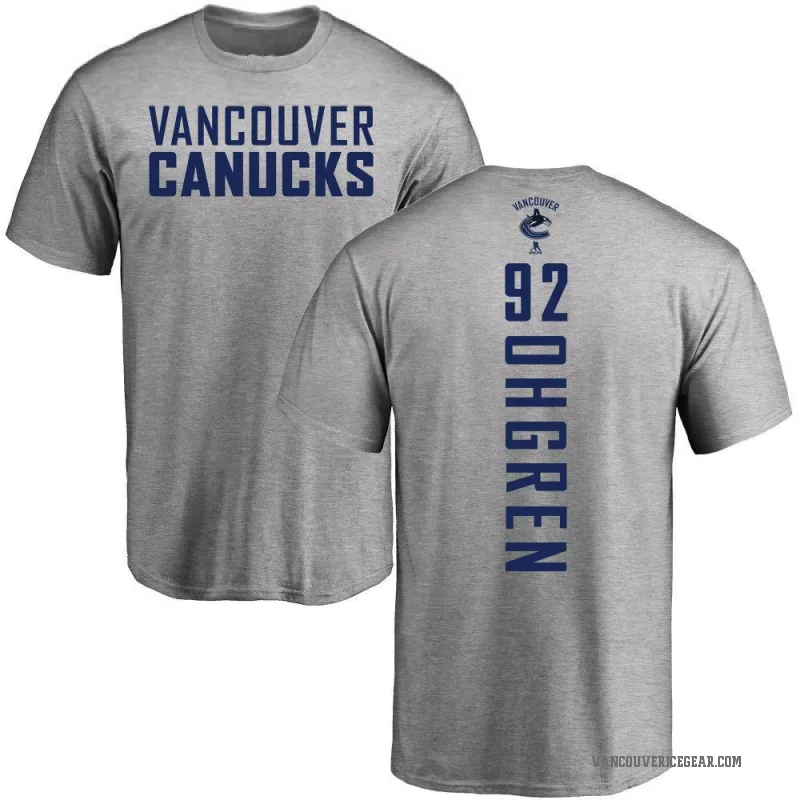 Liam Ohgren Men's Ash Vancouver Canucks Backer T-Shirt -