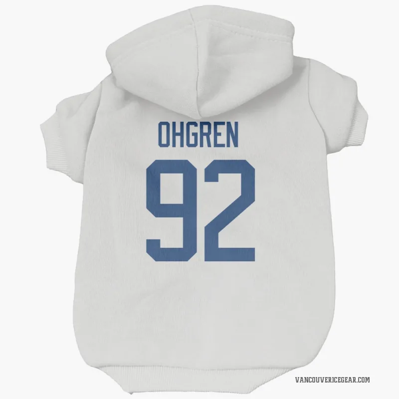 Liam Ohgren  White Vancouver Canucks  Cat & Dog Pet Hoodie