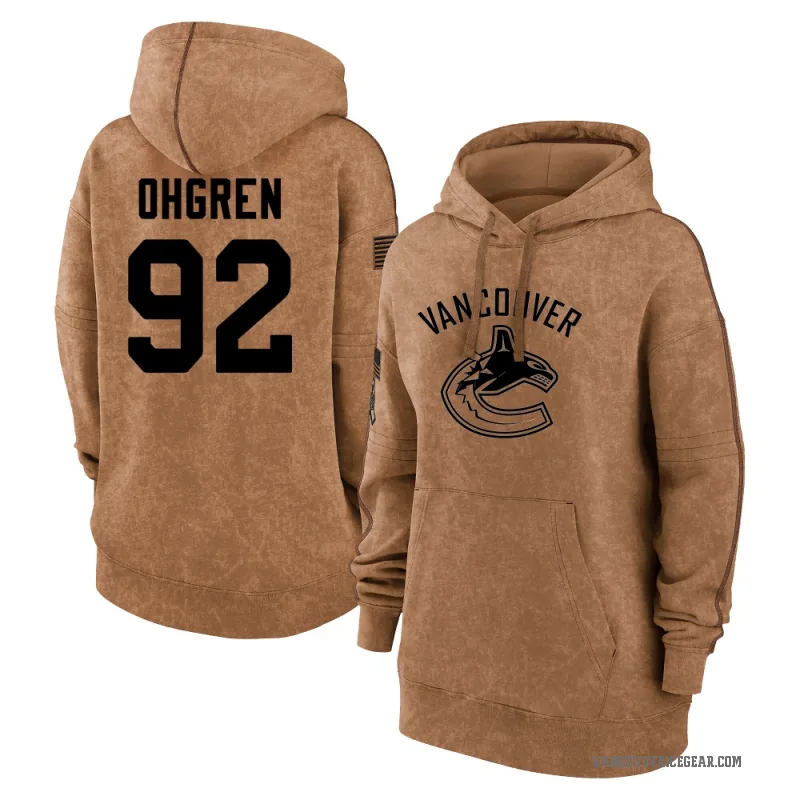 Liam Ohgren Women's Brown Vancouver Canucks 2023 Salute to Service Pullover Hoodie