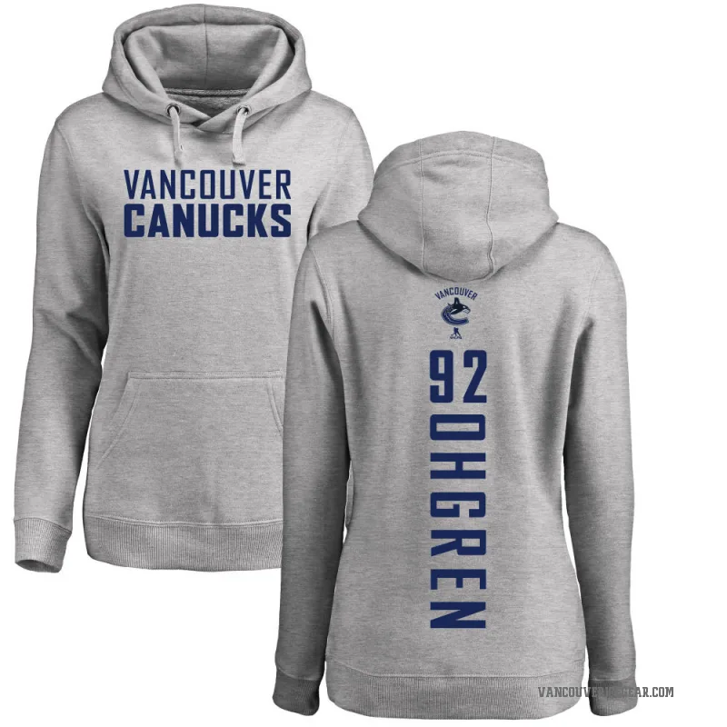 Liam Ohgren Women's Vancouver Canucks Branded Ash Backer Pullover Hoodie