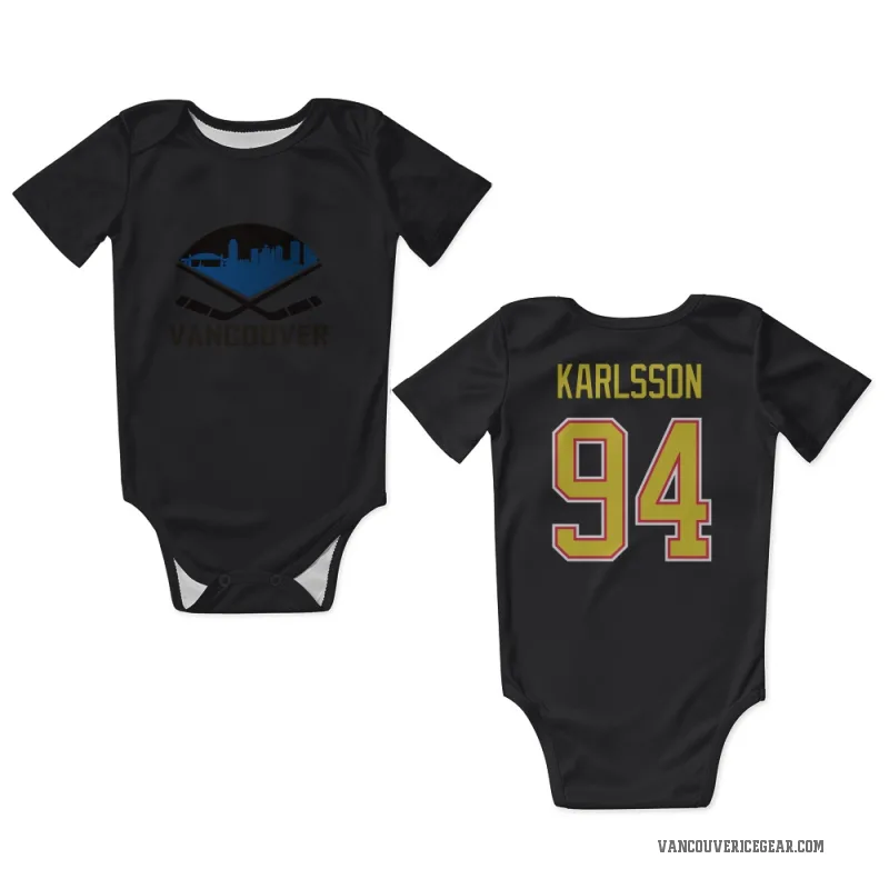 Linus Karlsson  Black Vancouver Canucks  Newborn & Infant Bodysuit