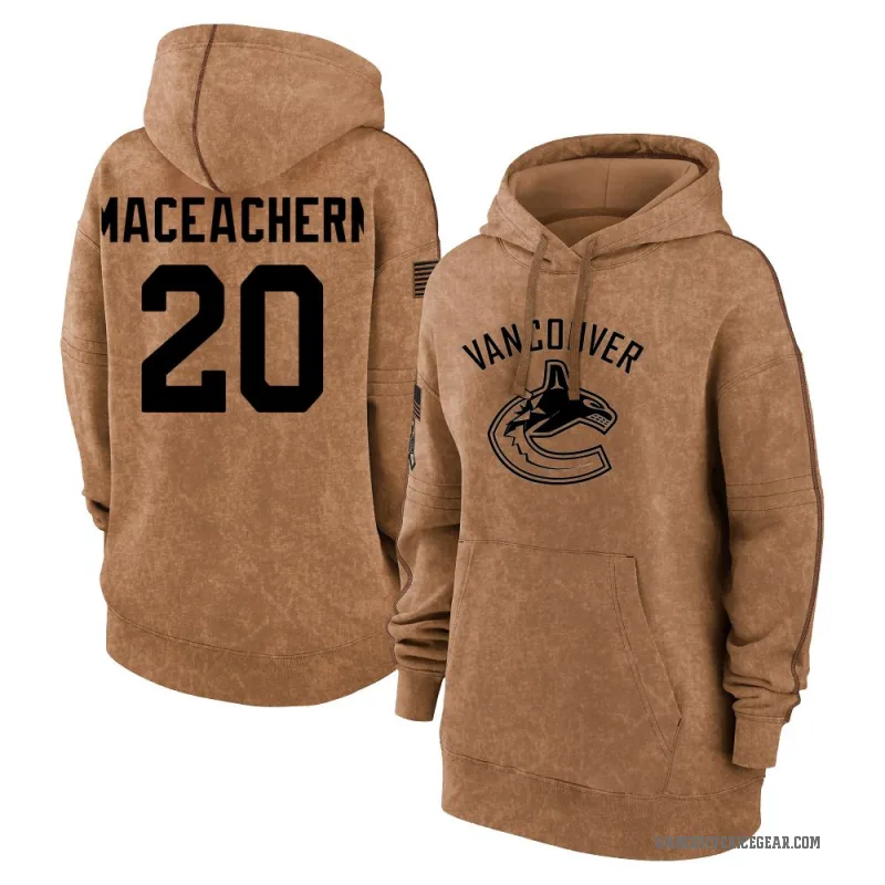 Mackenzie MacEachern Women's Brown Vancouver Canucks 2023 Salute to Service Pullover Hoodie