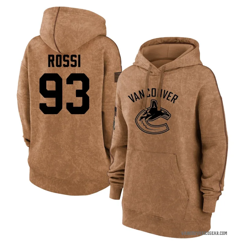 Marco Rossi Women's Brown Vancouver Canucks 2023 Salute to Service Pullover Hoodie