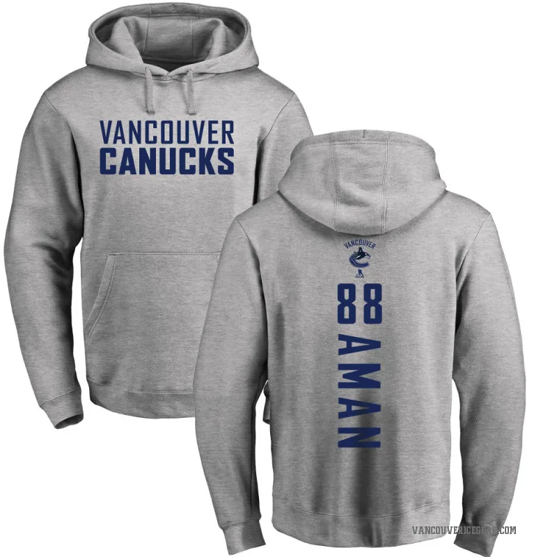 Nils Aman Men's Vancouver Canucks Branded Ash Backer Pullover Hoodie