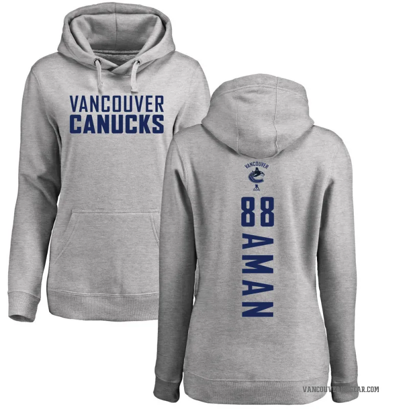 Nils Aman Women's Vancouver Canucks Branded Ash Backer Pullover Hoodie
