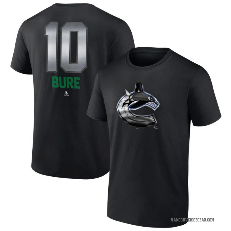 Pavel Bure Men's Black Vancouver Canucks Midnight Mascot Logo T-Shirt
