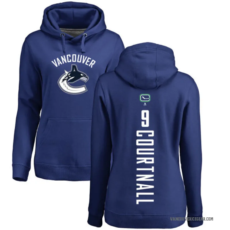 Russ Courtnall Women's Blue Vancouver Canucks Branded Backer Pullover Hoodie