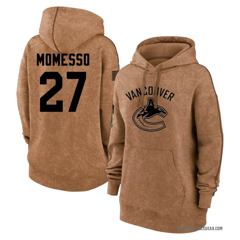 Sergio Momesso Women's Brown Vancouver Canucks 2023 Salute to Service Pullover Hoodie