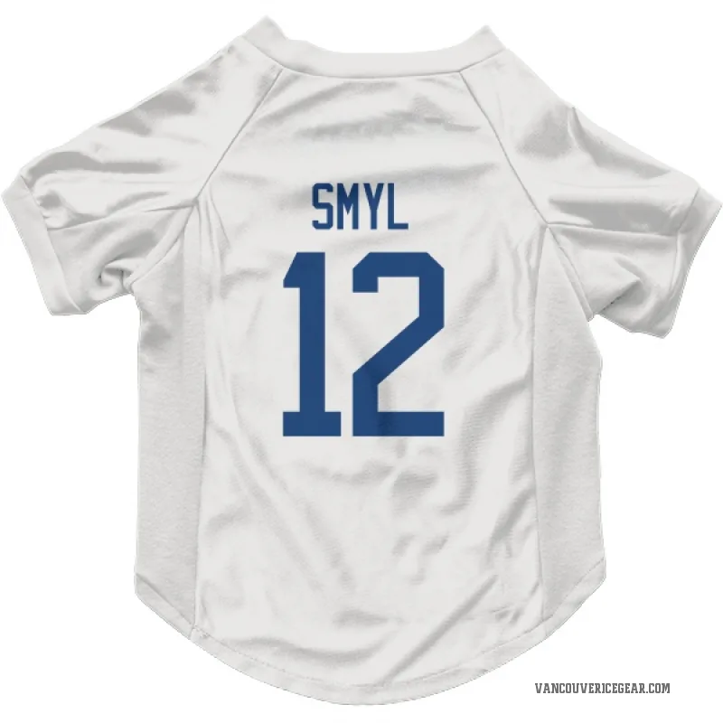 Stan Smyl  White Vancouver Canucks  Cat & Dog Pet Jersey