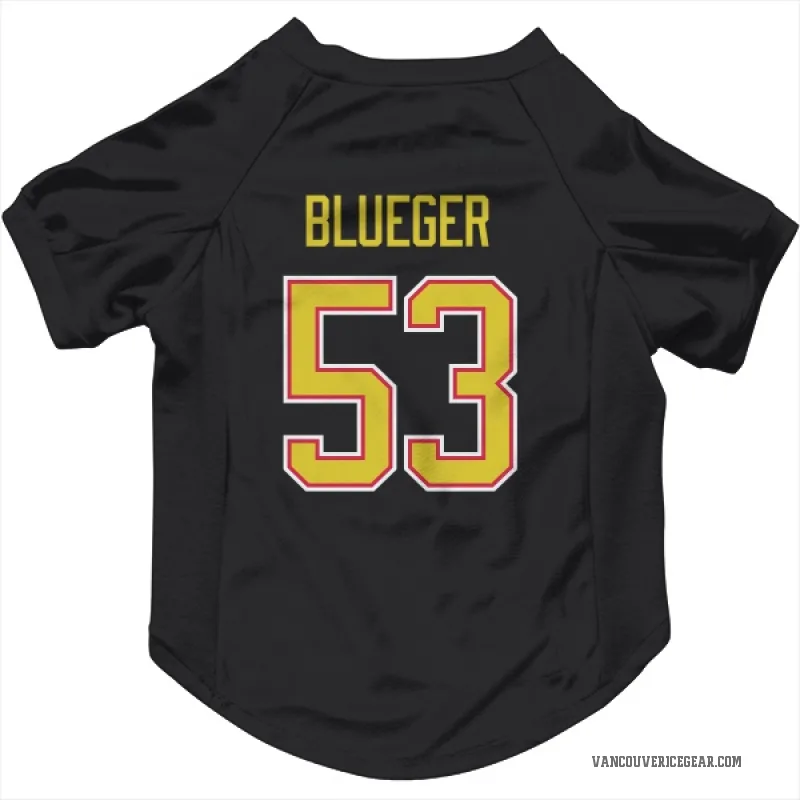 Teddy Blueger  Black Vancouver Canucks  Cat & Dog Pet Jersey