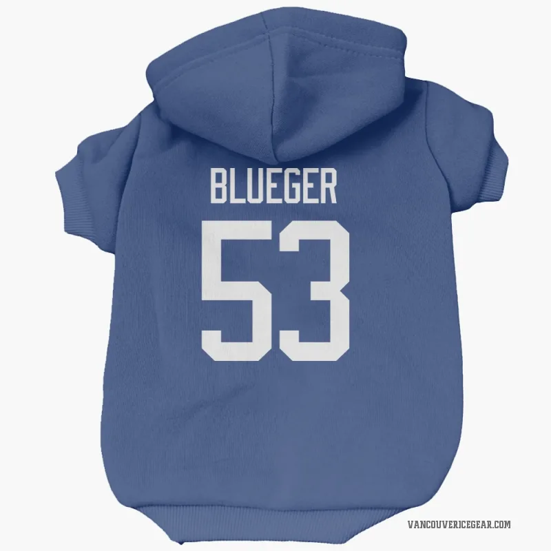 Teddy Blueger  Blue Vancouver Canucks  Cat & Dog Pet Hoodie