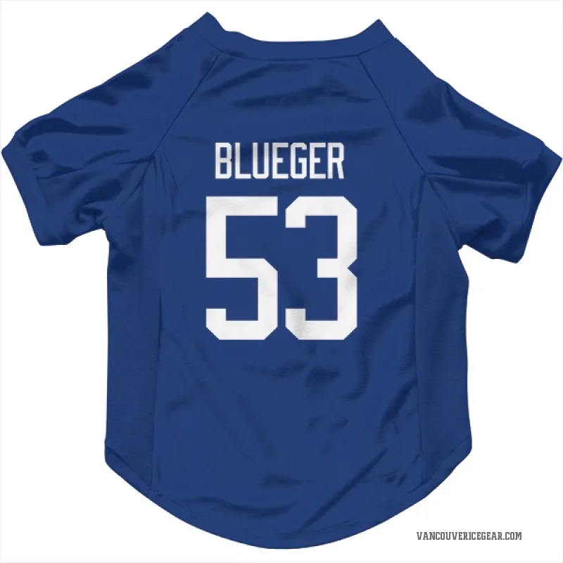 Teddy Blueger  Blue Vancouver Canucks  Cat & Dog Pet Jersey