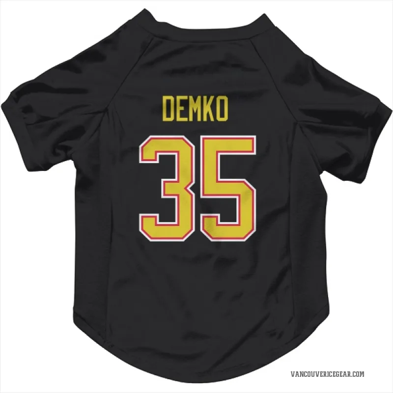 Thatcher Demko  Black Vancouver Canucks  Cat & Dog Pet Jersey